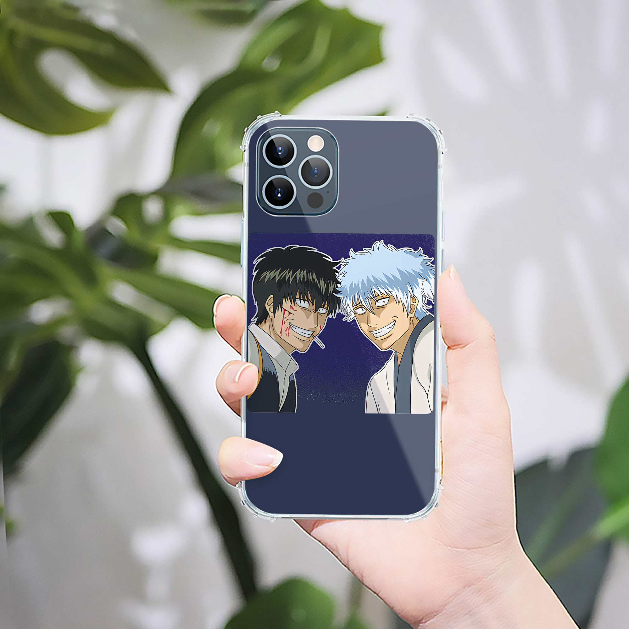 （画像用） ぎんたま 坂田銀時（さかたぎんとき） 神楽 志村新八（しむら しんぱち） GINTAMA Sakata Gintoki Kagura Shimura Shinpachi 【iPhone 12シリーズ対応】透明スマホケース（クリアソフトケース）